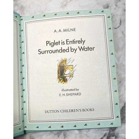 Piglet is Entirely Surrounded Water A A Milne Winnie the Pooh Childrens 1990 - Picture 2 of 6